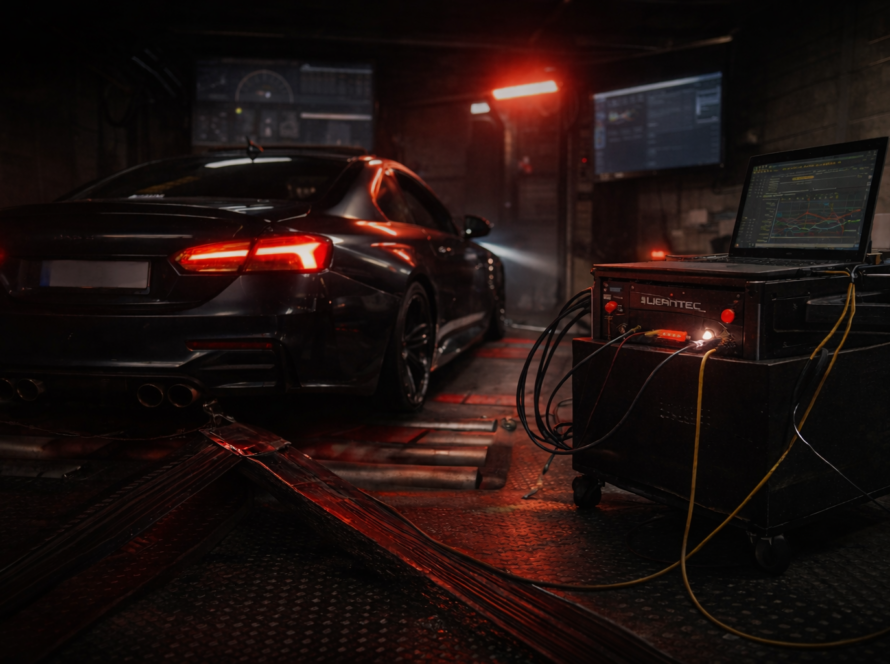 Chiptuning op maat voor auto op vermogenstestbank met software optimalisatie